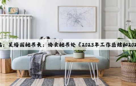 Kaiyun官方网站：吴培国秘书长：协会秘书处《2023年工作总结和2024年工作计划》