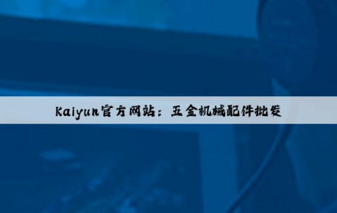 Kaiyun官方网站：五金机械配件批发
